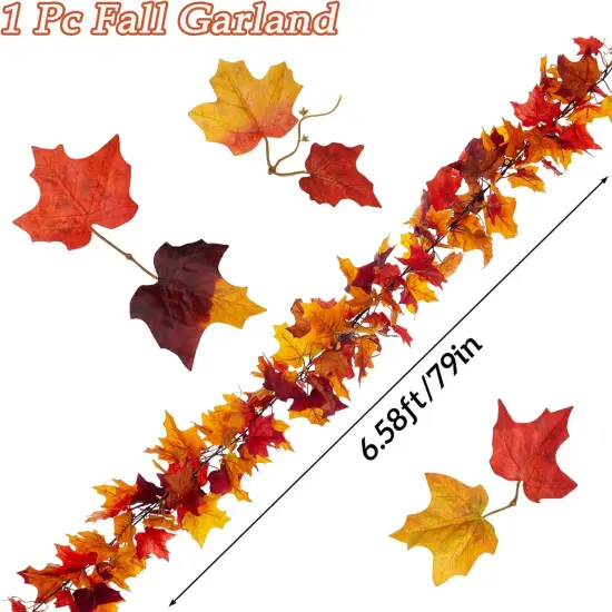 Fall Garland Maple Leaves Garlands 6.5Ft {2}