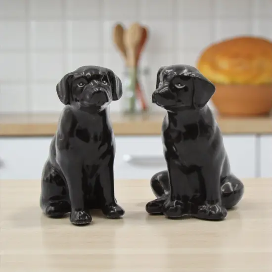 Ceramic Black Labrador Salt And Pepper Shakers, Home D&eacute;cor, Gift for Her, Gift for Mom, Kitchen D&eacute;cor, Gift for Dog Lover {2}