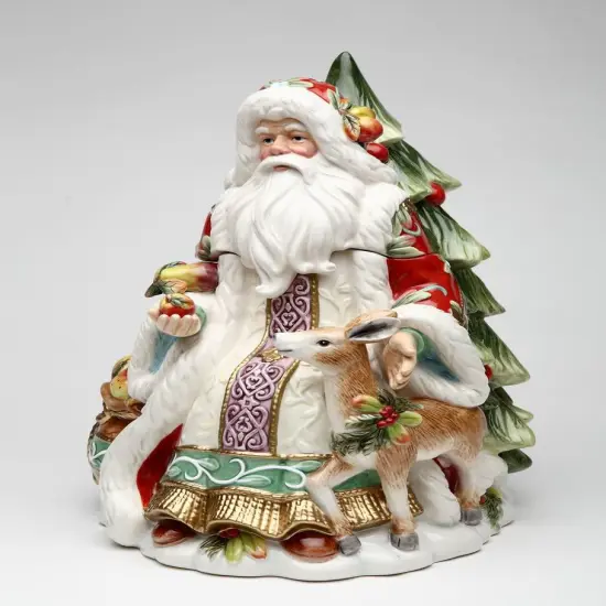 Ceramic Victorian Harvest Santa Cookie Jar, Home D&eacute;cor, Gift for Her, Gift for Mom, Kitchen D&eacute;cor, Christmas D&eacute;cor {3}