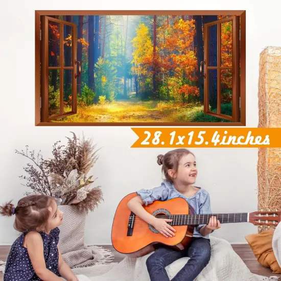 Forest Wall Stickers 3D Fake Windows Wall Stickers Removable Nature Landscape {3}