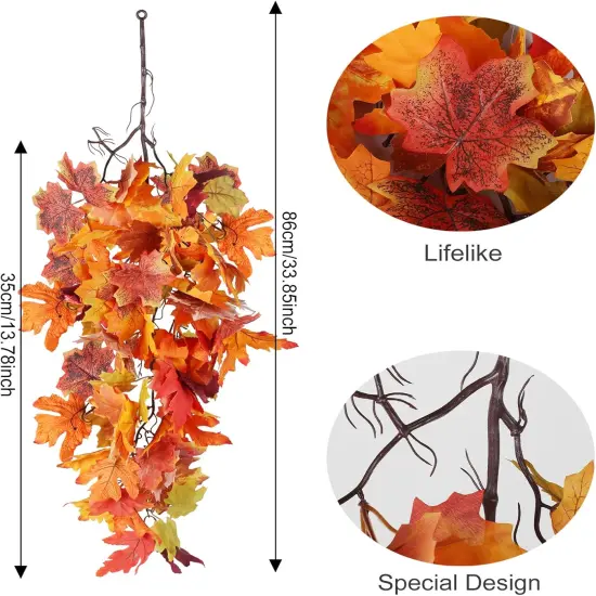 2 pcs Artificial Hanging Maple Leaves Plants {2}