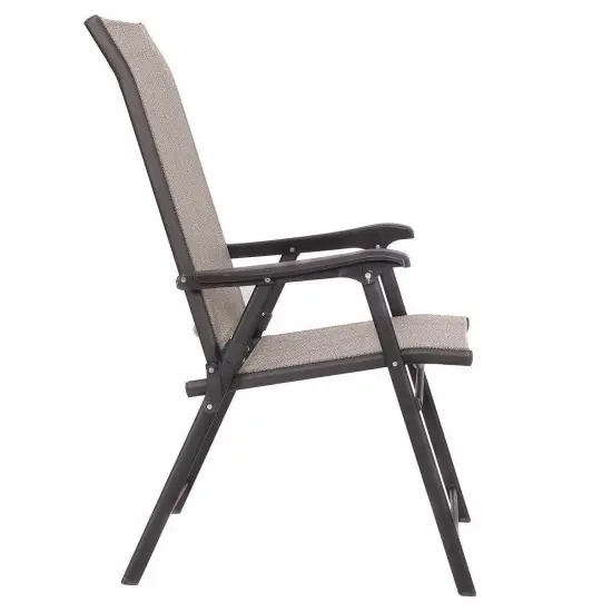 Set of 2 Folding Patio Chairs Outdoor Textilene Seating with Steel Frame for Deck Garden Porch {3}