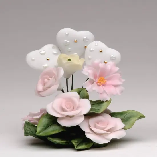 Ceramic Rose Flower Figurine, Wedding D&eacute;cor or Gift, Anniversary D&eacute;cor or Gift, Home D&eacute;cor, Vanity Decor {3}