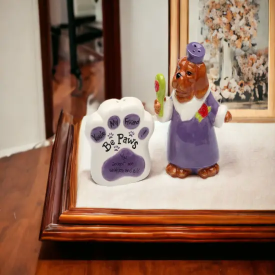 You Accept Me Wrinkles And All Ceramic Dog Salt & Pepper Shakers, Gift for Her, Him, Kitchen D&eacute;cor, Dog Lover Gift, Pet Loss Gift {2}