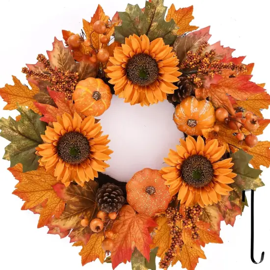 Fall Sunflower Autumn Wreath - 19 Inch {1}