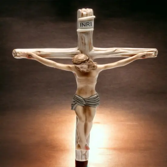 Ceramic Jesus On Cross Wall Decor, Home Décor, Religious Décor, Religious Gift, Church Décor, Baptism Gift {1}
