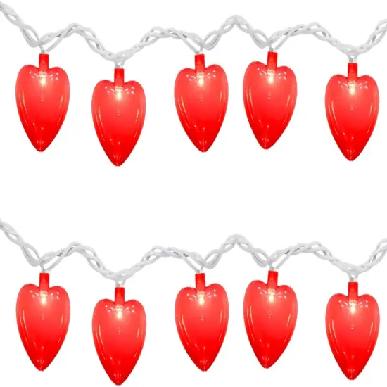 Red Heart String Lights, 8.5FT Outdoor Valentine Decoration {1}