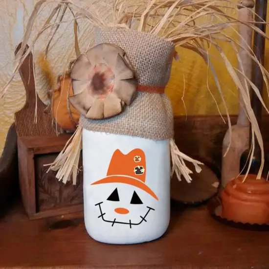 18 Pcs Autumn Scarecrow Face Vinyl Stickers, DIY Craft Decals {3}