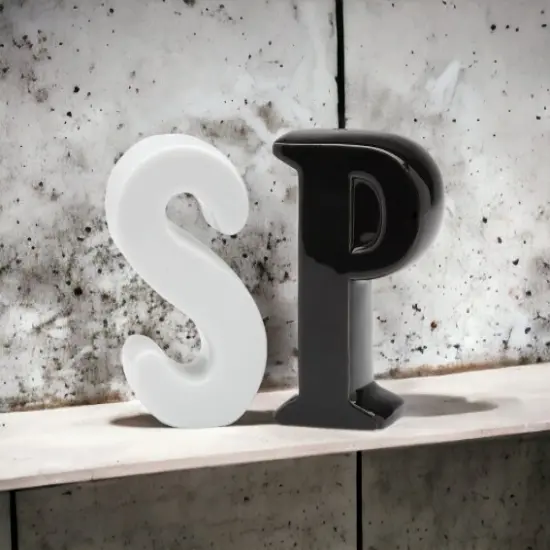 Ceramic Black and White SP Salt and Pepper Shakers, Home D&eacute;cor, Gift for Her, Gift for Mom, Kitchen D&eacute;cor {2}