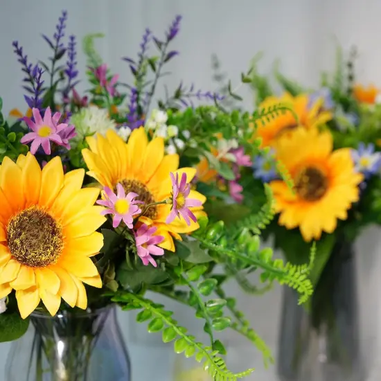 Artificial Sunflower Bouquets - Blue {5}