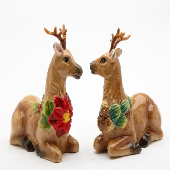 Hand Painted Ceramic Christmas Reindeer Salt & Pepper Shakers, Home D&eacute;cor, Gift for Her, Gift for Mom, Kitchen D&eacute;cor, Christmas D&eacute;cor {3}