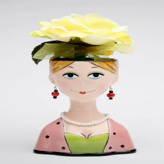 Ceramic Elegant Lady Vase or Makeup Brush Holder, Home Décor, Gift for Her, Mom, Friend, or Coworker, Vanity Décor {4}