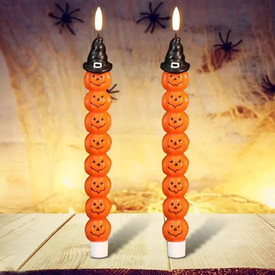 Halloween Flameless LED Candles with Timer &ndash; Battery Operated Flickering Candles for Spooky Indoor Decor {1}