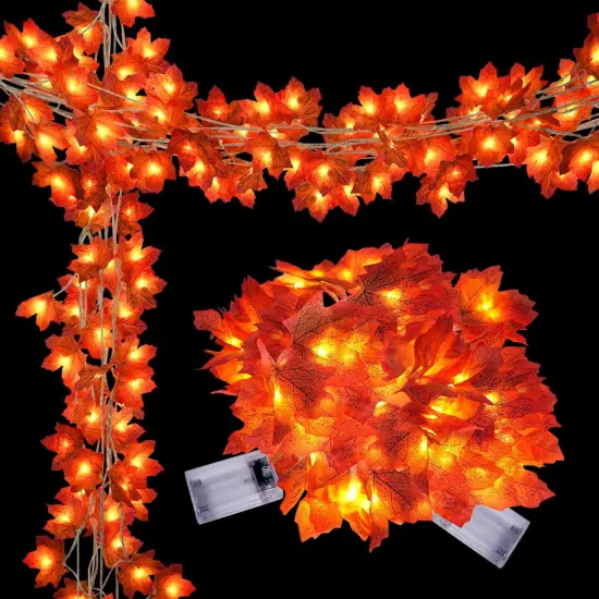 Total 30Ft 60LED Fall Leaf Decor String Lights {4}