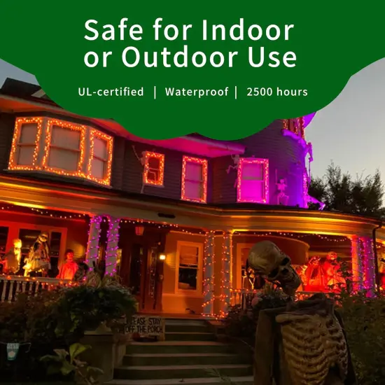 Ultra-Bright Connects End to End Orange Christmas Mini Lights 100L 19.6Ft {4}