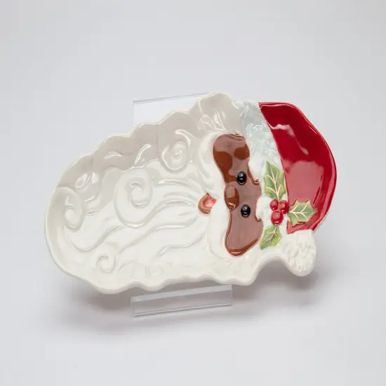 Ceramic African American Santa Dessert Tray, Home D&eacute;cor, Gift for Her, Gift for Mom, Kitchen D&eacute;cor, Christmas D&eacute;cor {3}