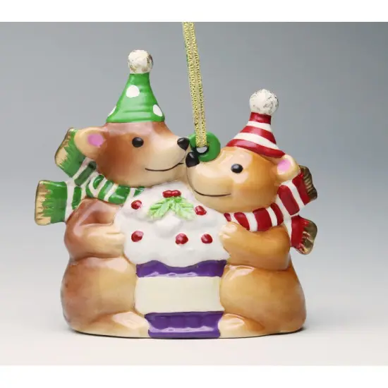 Ceramic Teddy Bears Christmas Tree Ornament, Christmas Decor, Gift for Her {3}