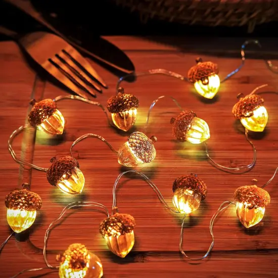 Solar Fall Acorn String Lights {3}