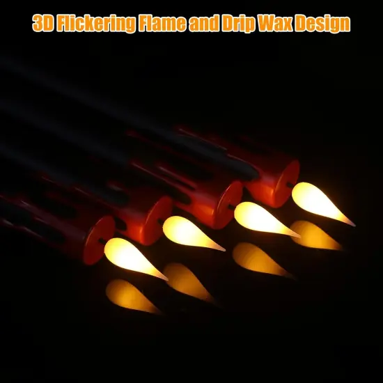 4-Pack Black Flameless Taper Candles &ndash; LED Halloween Decor with Remote & Timer, Battery Operated {2}