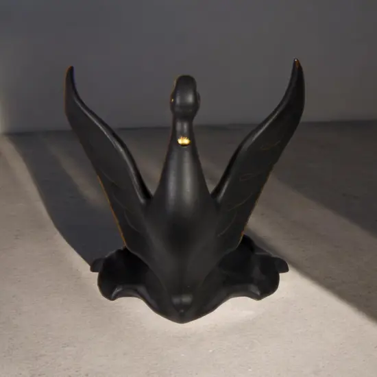Ceramic Black Swan Figurine, Modern Home Decor, Gift for Her, Gift for Ballerina Dancer {2}