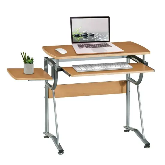 Light Cherry Compact Contemporary Computer Desk with Slide-Out Keyboard {2}