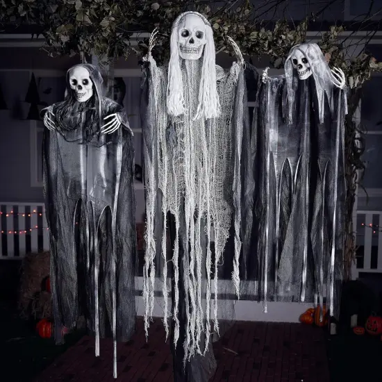 3 Pack Hanging Halloween Skeleton Ghosts Decorations Outdoor {5}