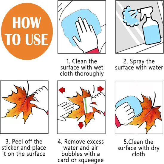 Fall is in The Air Maple Leaves Window Clings 9 Sheets, Autumn Pumpkin Patch {5}