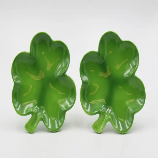 Ceramic Shamrock Plates-Set of 2, Home Décor, Gift for Her, Gift for Mom, Kitchen Décor, Irish Saint Patrick’s Day Décor {3}