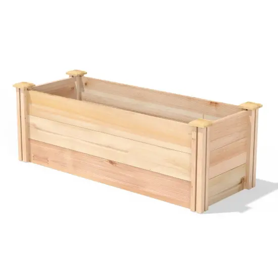 Natural Cedar Wood Raised Garden Bed 48x16 in with Deep Frame {1}