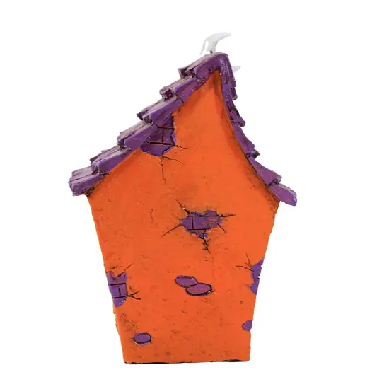 Transpac 7.75 In Happy Haunted House Halloween Building , Halloween Decor Figurine Spiderweb Lighted Moon {2}