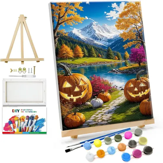 Paint by Numbers Kit for Adults with Frame Halloween {1}