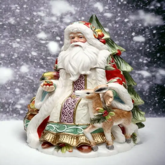 Ceramic Victorian Harvest Santa Cookie Jar, Home D&eacute;cor, Gift for Her, Gift for Mom, Kitchen D&eacute;cor, Christmas D&eacute;cor {2}