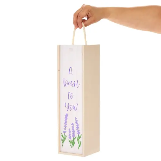 2 Pack Unfinished Wooden Wine Boxes with Handles for DIY Crafts, Gifts, Birthday and Housewarming Parties, Customizable with Paint, Engravings, and Imprints (14x4 in) Brown {6}