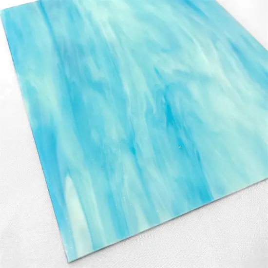 Wissmach Stained Glass Sheet: Sky Blue White Opal {4}