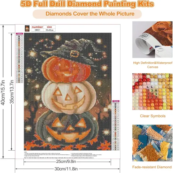12x16in - Pumpkin Diamond Painting Kits for Adults {2}