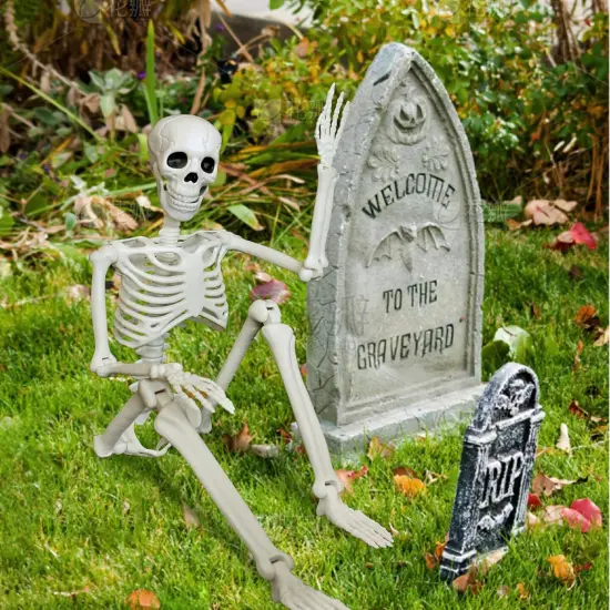 Posable Skeleton Halloween Outdoor Decorations {3}