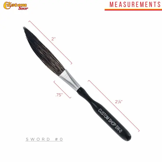 Custom Shop SW-0 Sword Pinstriper #0 - 2" Squirrel Hair (Pack of 2) {4}