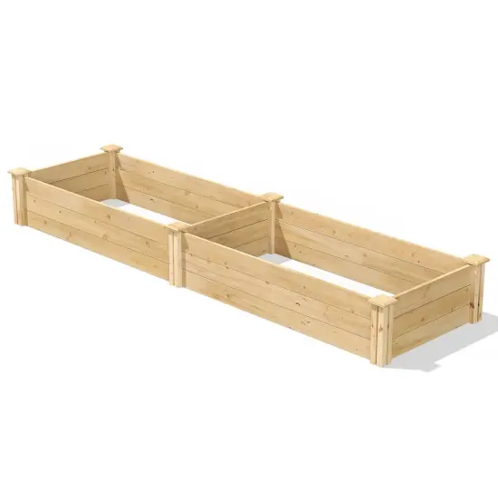 Brown Pine Wood 2x8 Ft Raised Garden Bed Planter Frame Kit {1}