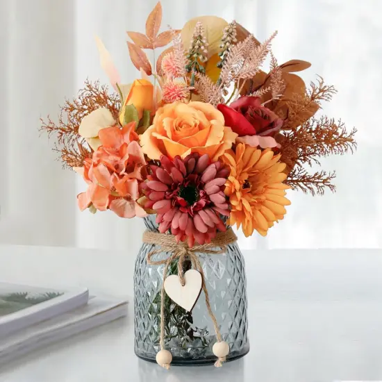Fake Fall Flowers Centerpieces for Tables - Fall Red Yellow {1}