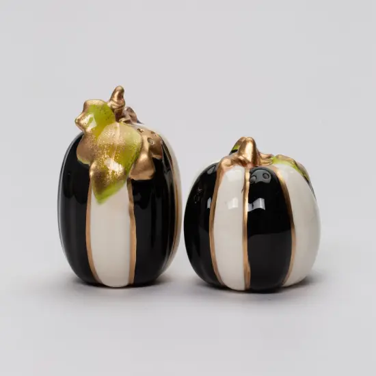 Ceramic Black and White Pumpkin Salt And Pepper Shakers, Home D&eacute;cor, Gift for Her, Gift for Mom, Kitchen D&eacute;cor, Fall D&eacute;cor, Halloween D&eacute;cor {3}