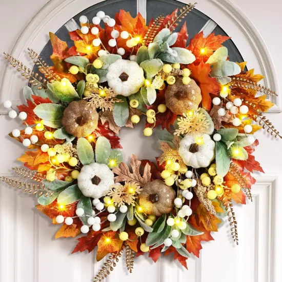 20" Autumn Fall Wreath - 1 Pack {1}