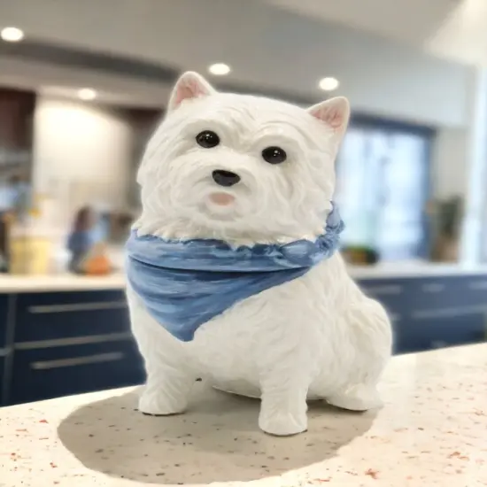 Ceramic West Terrier Dog Cookie Jar, Home D&eacute;cor, Gift for Her, Gift for Mom, Kitchen D&eacute;cor, Dog Lover Gift {1}