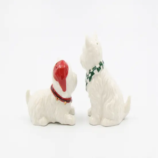Ceramic Christmas West Terrier Salt And Pepper Shaker Set, Gift for Her, Gift for Mom, Kitchen D&eacute;cor, Gift for Dog Lover, Pet Loss Gift {3}