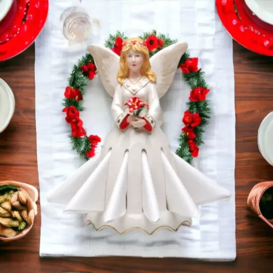 Ceramic Winter Fairy Napkin Holder, Home D&eacute;cor, Gift for Her, Gift for Mom, Kitchen D&eacute;cor, Christmas D&eacute;cor {2}