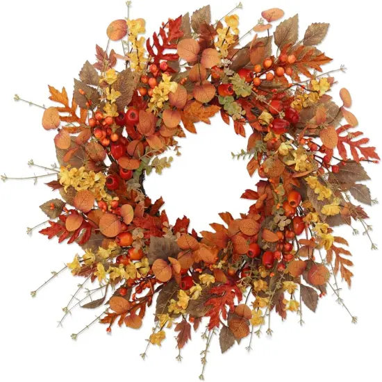 22 inch Artificial Fall Wreaths - Red Yellow {1}