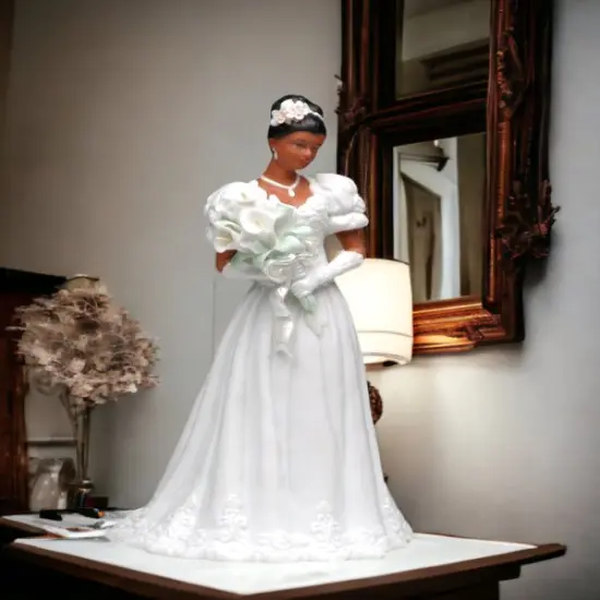 Ceramic African American Wedding Bride, Wedding D&eacute;cor or Gift, Anniversary D&eacute;cor or Gift, Home D&eacute;cor, Vanity Decor {2}