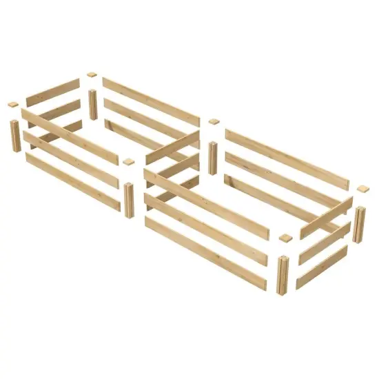 Natural Cedar Wood 8ft Raised Garden Bed with Dovetail Interlocking {4}
