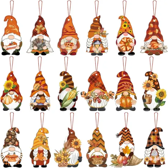 48 Pcs Fall Gnome Ornaments for Tree {1}