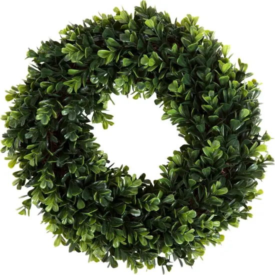 12-Inch Boxwood Wreath - Round UV Resistant Artificial Spring, Summer, Fall, or Winter Wreath - Indoor/Outdoor Wreaths for Front Door {1}