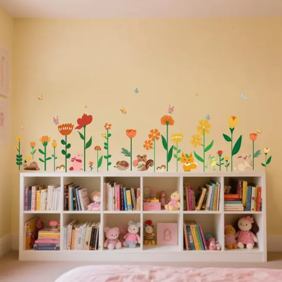 Color Flowers Girls Room Wall Decals {1}